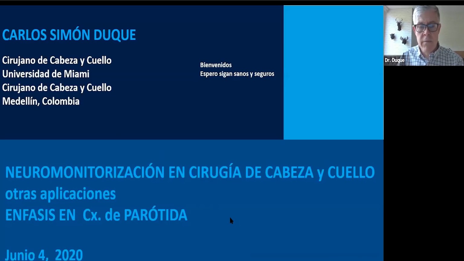 Webinar - Otras aplicaciones de neuromonitorizacion en Cx de Cabeza y Cuello . | Webinar - Outras aplicações de neuromonitoramento em Cx de Cabeça e Pescoço . | Webinar - Other neuromonitoring applications in Head and Neck Cx .